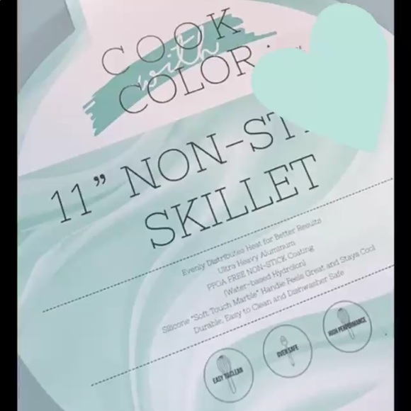 Cook with color mint blue 11 inch cooking pan NEW - Picture 2 of 3